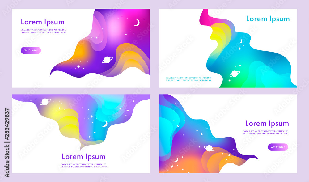 Wall mural cosmic colorful background. gradient mesh. set of abstract vector templates for web site, banner, la