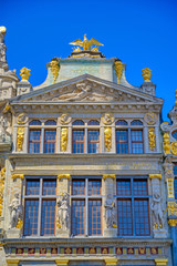 Buildings and architecture in the Grand Place, or Grote Markt, the central square of Brussels, Belgium.