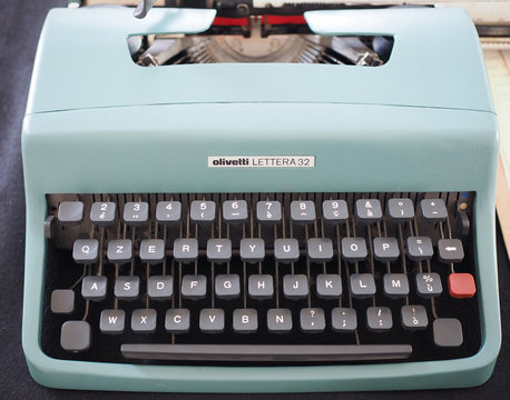 TURIN, ITALY - CIRCA FEBRUARY 2019: Olivetti typewriter