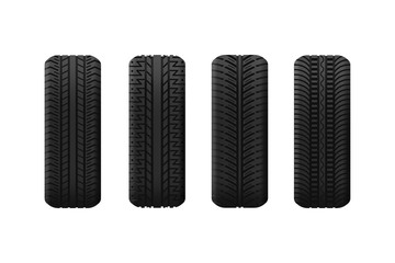 Tyres with different pattern isolated