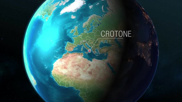 Italy - Crotone - Zooming from space to earth