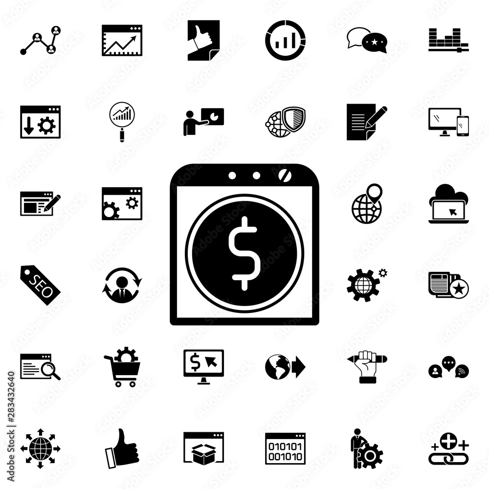 Poster earning icon. universal set of seo and development for website design and development, app developme