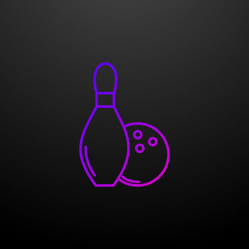 Bowling and bowling ball outline nolan icon. Elements of sport set. Simple icon for websites, web design, mobile app, info graphics