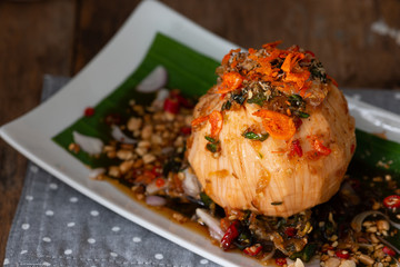 Santol fruit  with sweet spicy sauce.