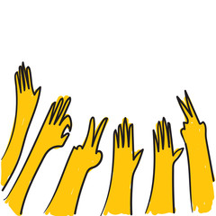 hand applause illustration vector handmade style
