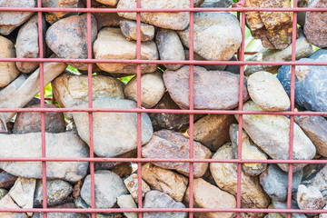 The fence of the wall made of stone