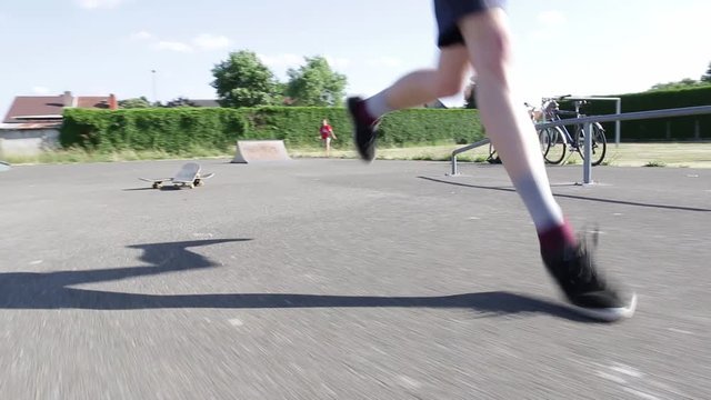 skating with my friends in the summer