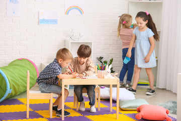 Cute little children in kindergarten
