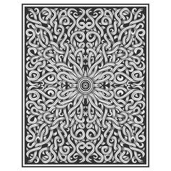 illustration of floral drawing. carved wood concept vector