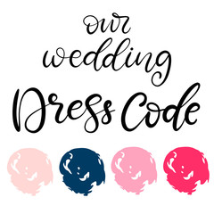 Wedding dress code color palette