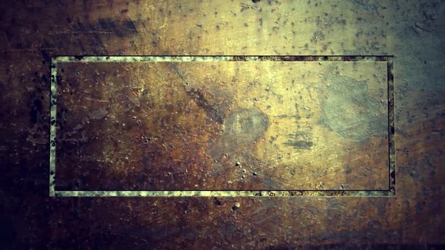 Clean Frame is burned out of metal - Add your own logo - Placeholder - 3D animation - with Track-Matte - 4K / UHD