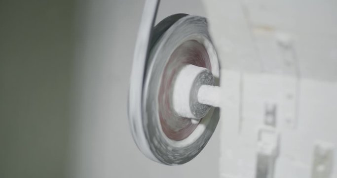Detail of the mechanism of a mill. Weel Spinning