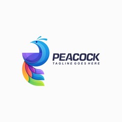 Peacock Colorful Illustration Design Vector Template
