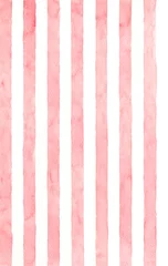 Papier peint Rayures verticales Rayures verticales roses. Aquarelle faite à la main. Modèle sans couture.