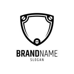 shield logo template.flat line style.guard frame vector.modern design