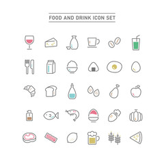 FOOD AND DRINK ICON SET
