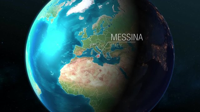 Italy - Messina - Zooming from space to earth