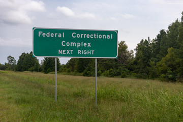 Sign for Federal Correctional Facility