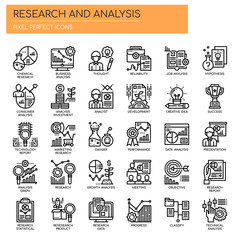 Research and Analysis , Thin Line and Pixel Perfect Icons