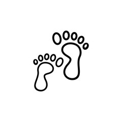 Fototapeta na wymiar Bare footprints isolated icon on a white background.