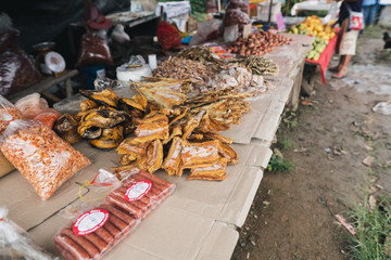 Food spices in the fresh market in Asia