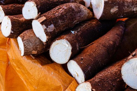 Shredded cassava being sold at street fair.