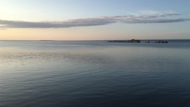 Calm morning sea and the Bon Ami Rocks