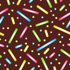 Cake candy glaze seamless pattern