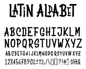 Latin alphabet for the design of posters, prints