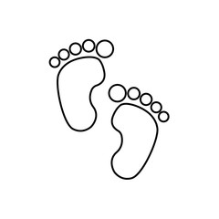baby footprint silhouette icon vector