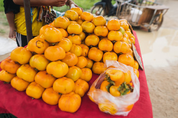 Fruit sold on the table in the fresh market