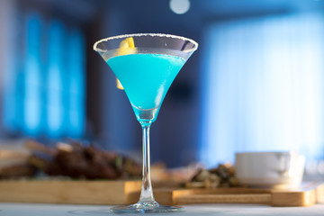 Kamikaze cocktail on dinner table