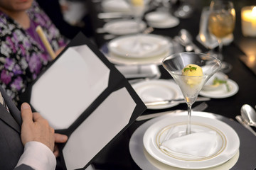 Obraz na płótnie Canvas Lemon sorbet in fine dining restaurant