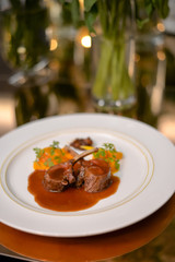 Lamp chop in gravy sauce for main course