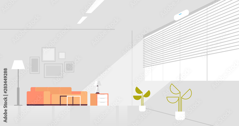 Poster smart speaker voice recognition activated digital assistant smart home concept empty no people moder
