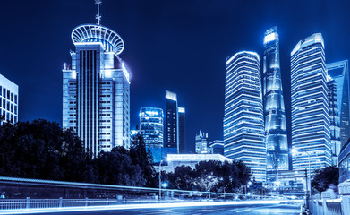 Fototapeta na wymiar Urban Nightscape and Architectural Landscape in Shanghai..