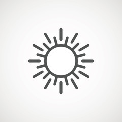 Sun sign symbol icon vector illustration. Sun vector border icon use for admin panels, website, interfaces, mobile apps.