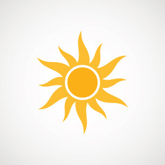 Sun sign symbol icon vector illustration. Sun vector border icon use for admin panels, website, interfaces, mobile apps.