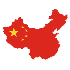 Fototapeta premium People's Republic of China map white background