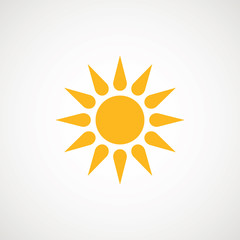 Sun sign symbol icon vector illustration. Sun vector border icon use for admin panels, website, interfaces, mobile apps.