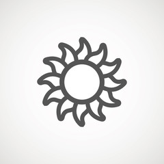 Sun sign symbol icon vector illustration. Sun vector border icon use for admin panels, website, interfaces, mobile apps.