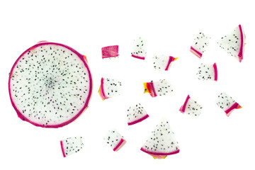 Beautiful pink dragon fruit or pitaya