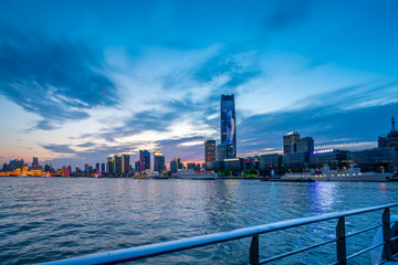 Fototapeta premium Urban Nightscape Architectural Landscape in Shanghai..