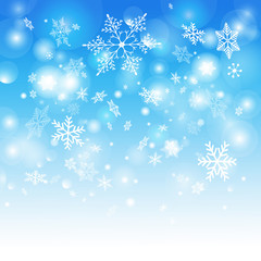 Winter Christmas vector background with snowflakes