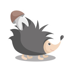Isolated hedgehog in cartoon style.