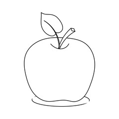 Black and white cartoon apple sketch.