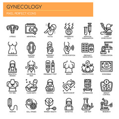 Gynecology , Thin Line and Pixel Perfect Icons