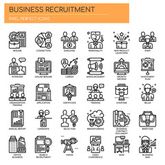 Fototapeta premium Business Recruitment , Thin Line and Pixel Perfect Icons