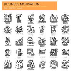 Business Motivation , Thin Line and Pixel Perfect Icons