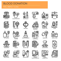 Blood Donation , Thin Line and Pixel Perfect Icons